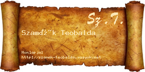 Szamák Teobalda névjegykártya